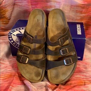 Birkenstock Florida Brown Three-Strap Sandals 41